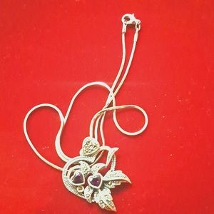 Vintage Sterling Silver and Amethyst Necklace